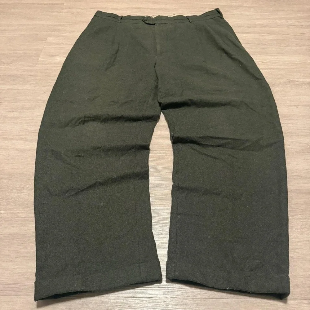 40x32 Dark Olive Baggy Wide Leg Trousers Y2K Grunge Vintage